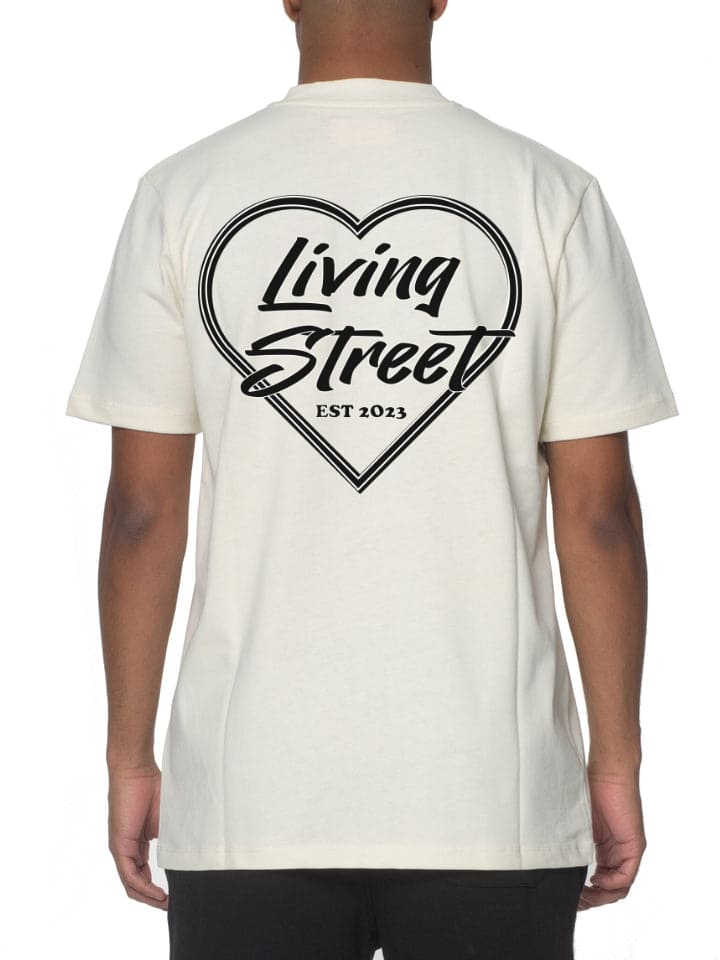 T-shirt Beige "BLACK HEART"