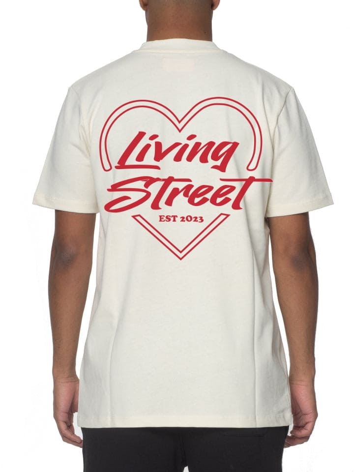 T-Shirt Beige "RED HEART"