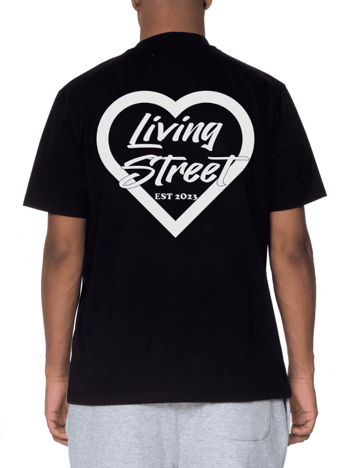 T-Shirt Black "WHITE HEART"