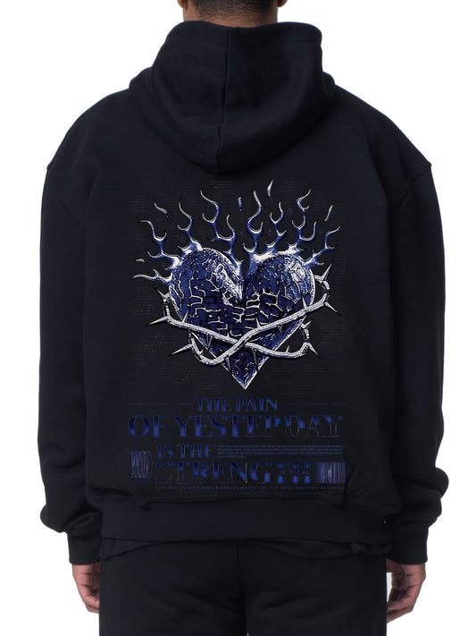 Hoodie Black "THE PAIN OF YESTERDAY"