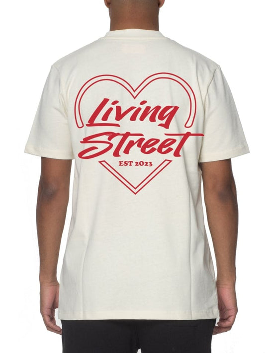 T-Shirt Beige "RED HEART"