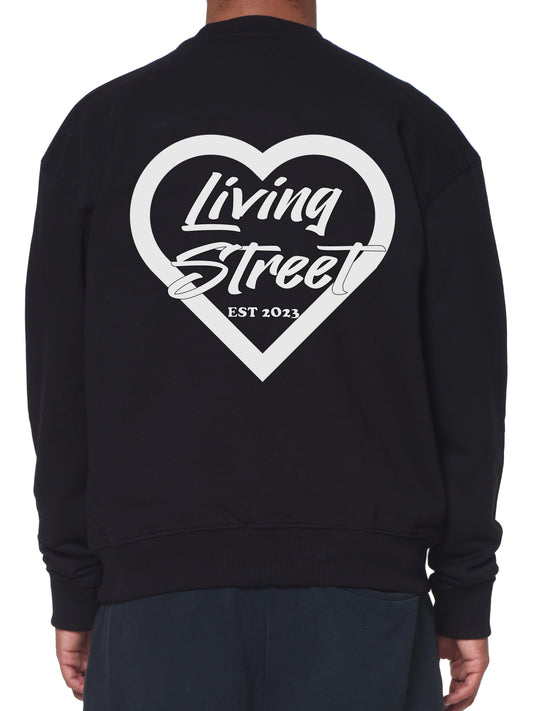 Sweater Black "WHITE HEART"