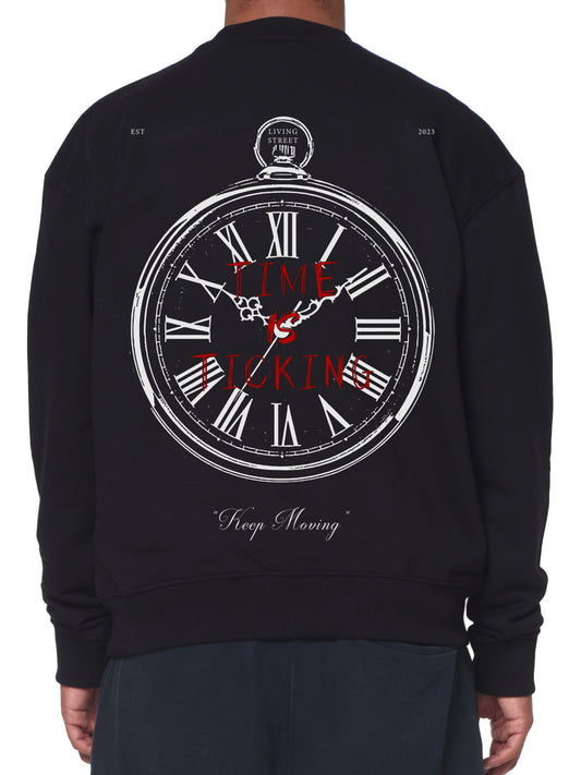 Sweater Black "Time Is Ticking"