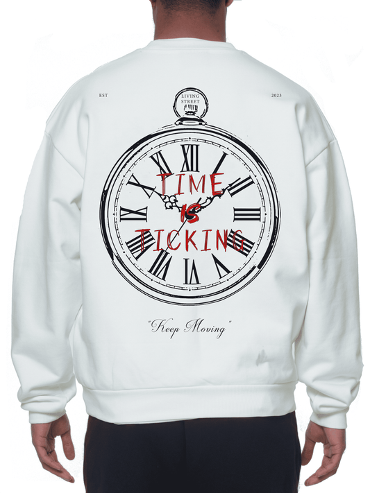 Sweater Beige "Time Is Ticking"