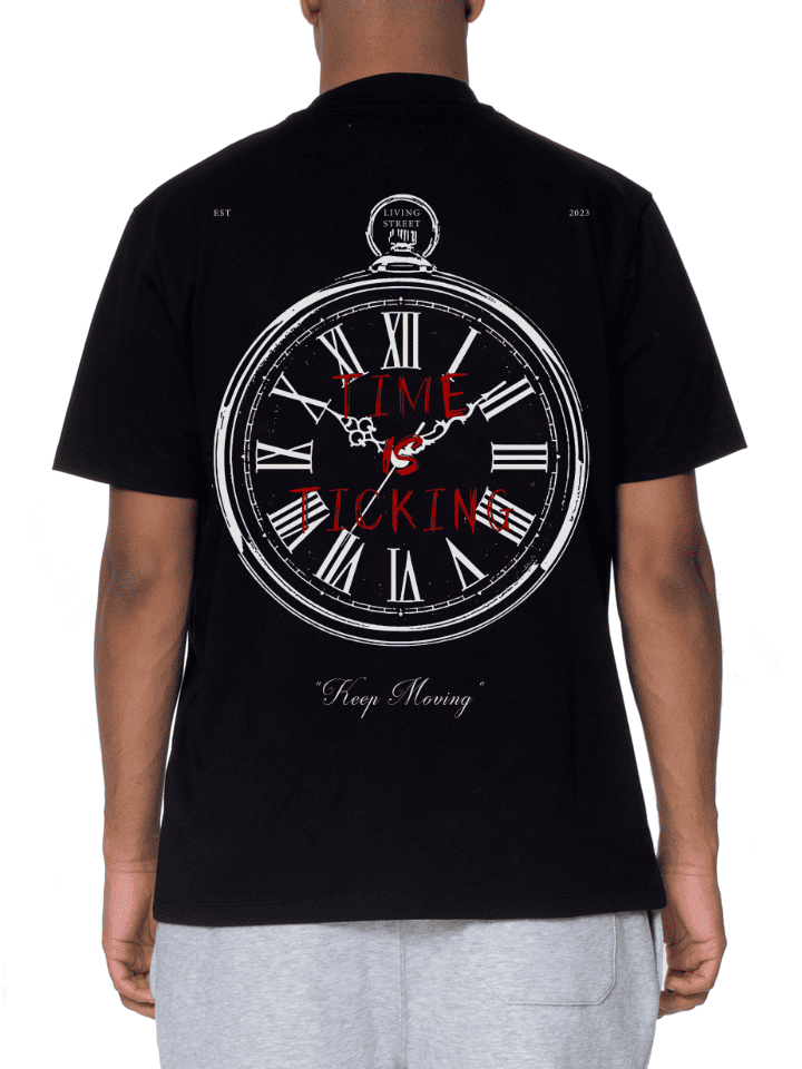 T-Shirt Black "Time Is Ticking"