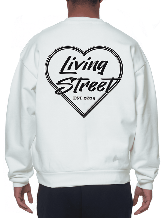 Sweater Beige "BLACK HEART"